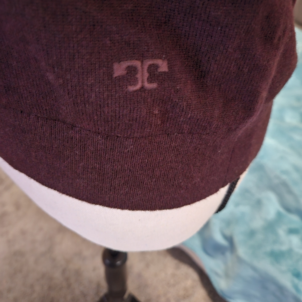 Tory Burch Burgandy Embellished Neckline Sweater - Picture 3 of 8